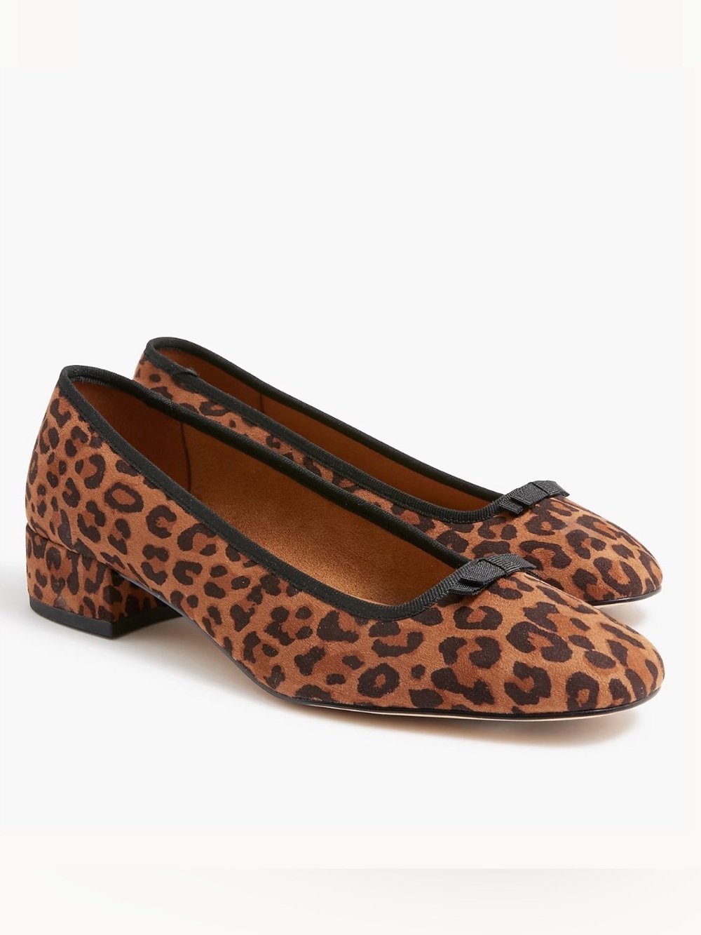 J. Crew Leopard Print Low Block Heel Ballet Pump - size 9